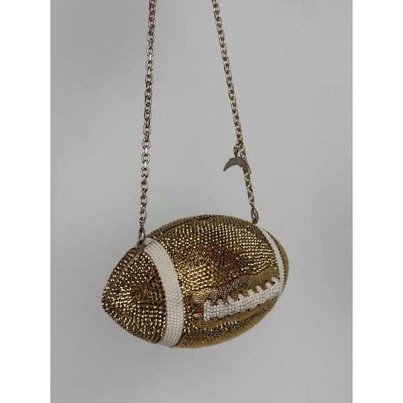 Judith Leiber Couture Crystal Football Minaudiere Clutch Bag - Picture 11 of 16
